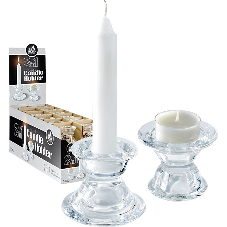 2 in 1 Glass Candle Holder