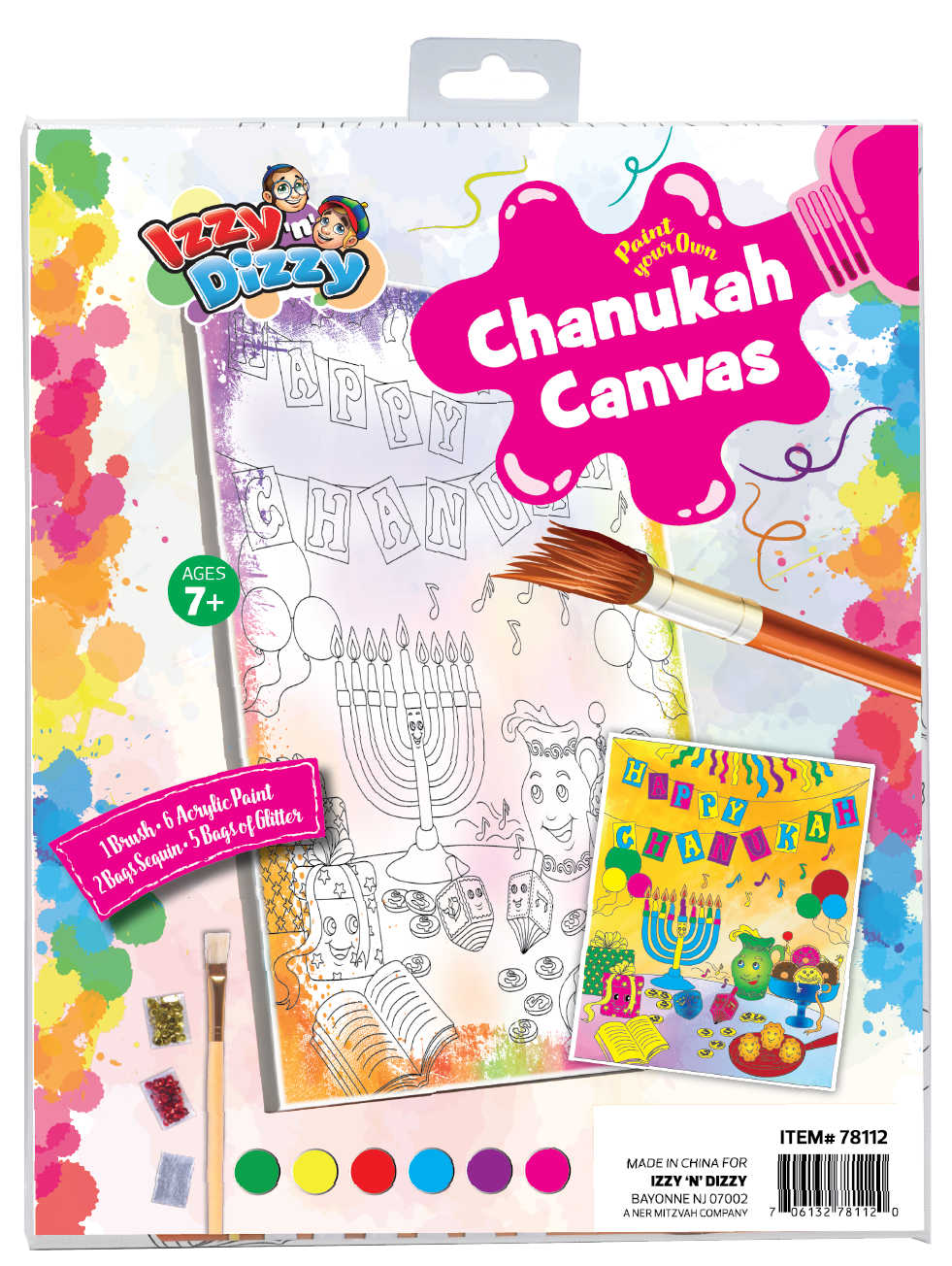Chanukah Canvas Painting Kitt