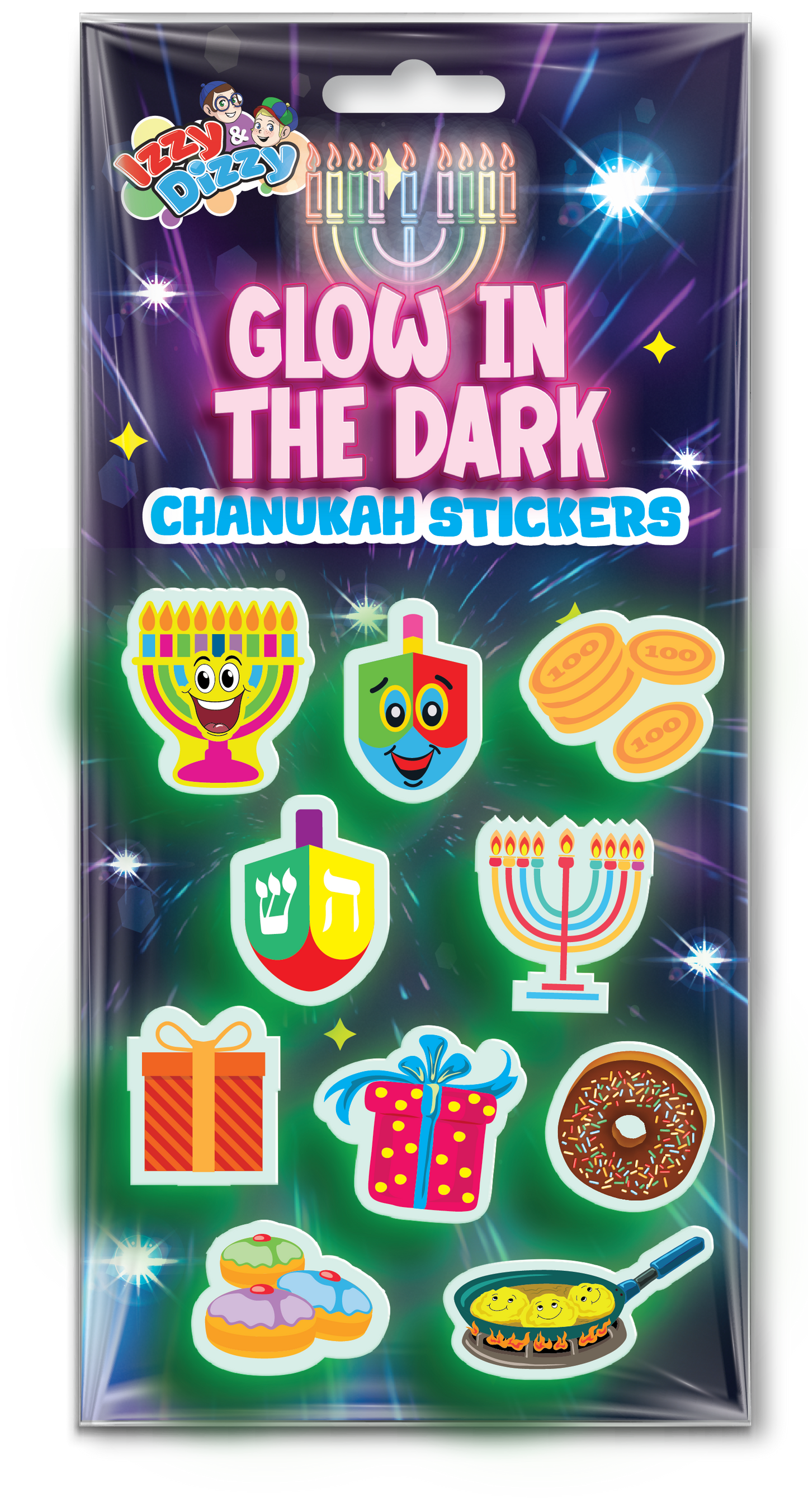 Chanukah Glow-in-the-Dark Stickers