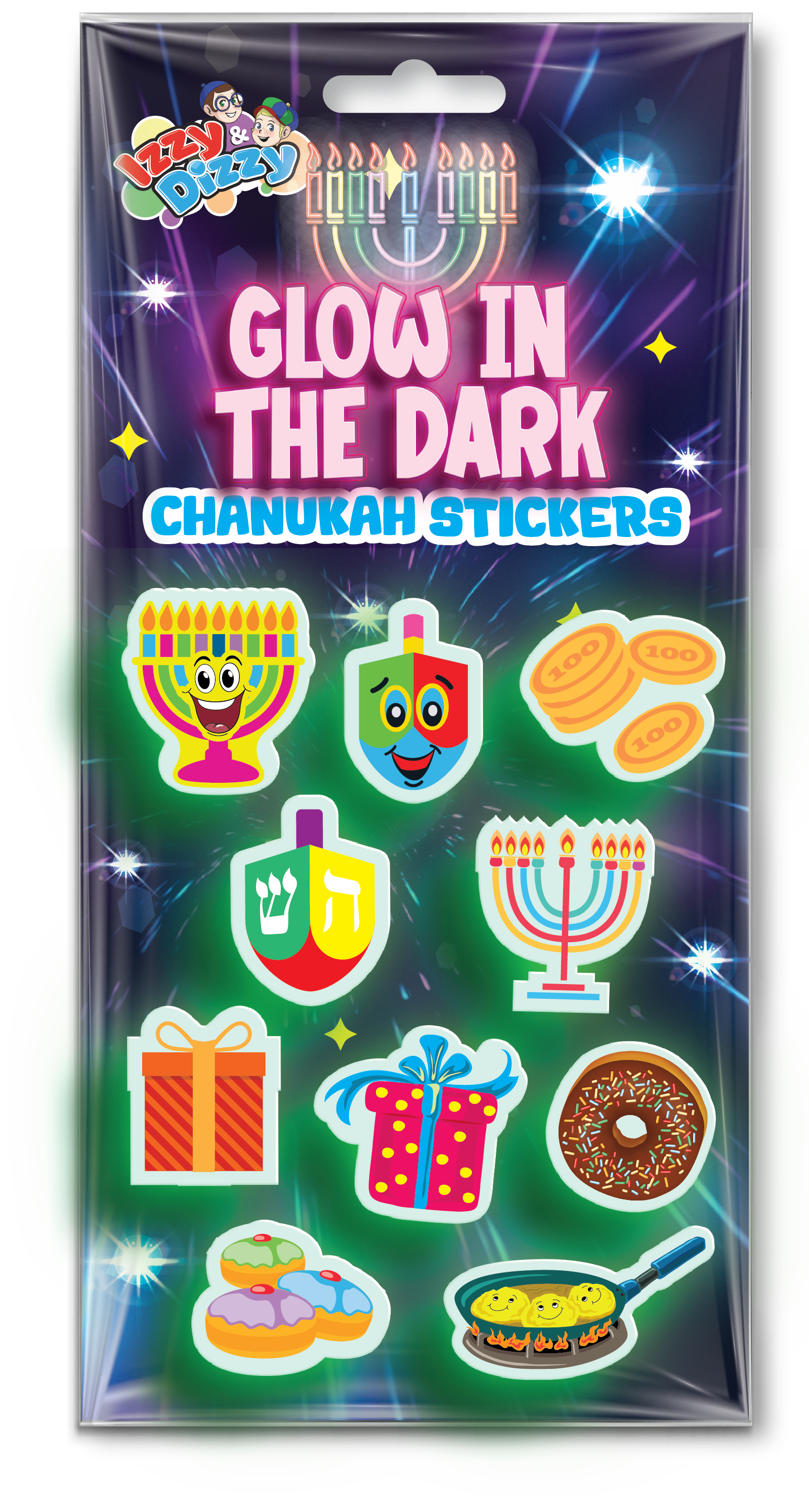 Chanukah Glow-in-the-Dark Stickers