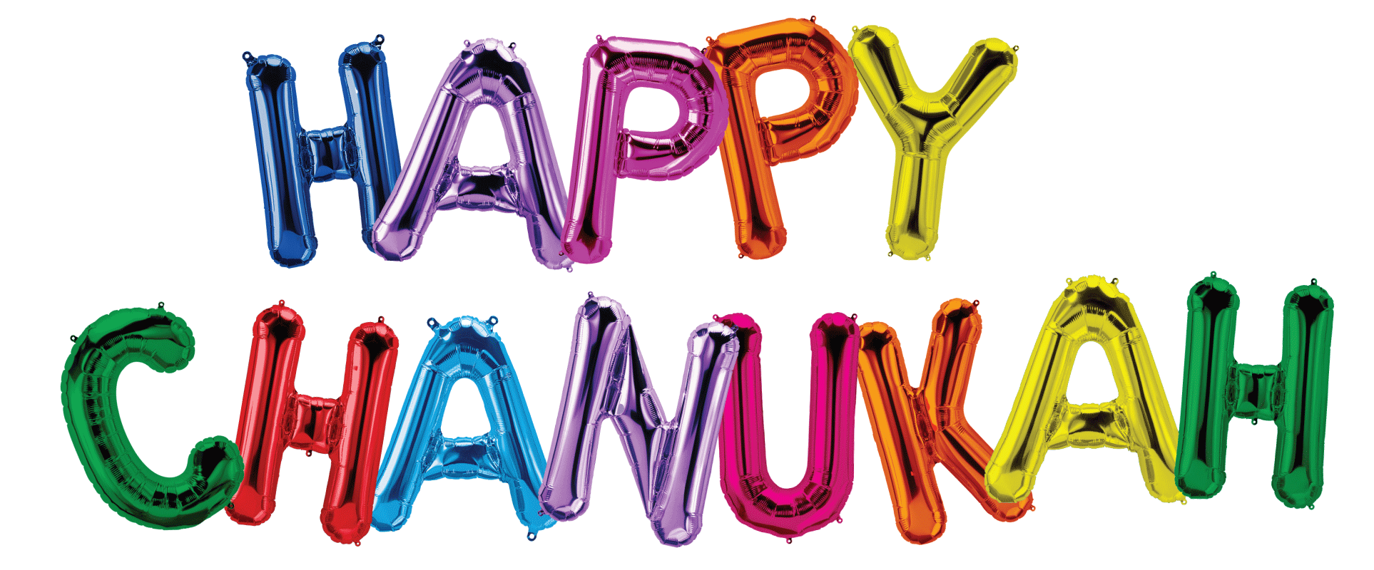 Happy Chanukah Letter Balloons- Multi-Color