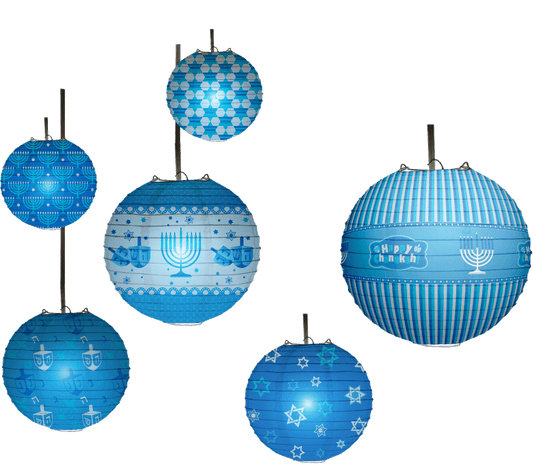 6pk Chanukah Ball LED lanterns