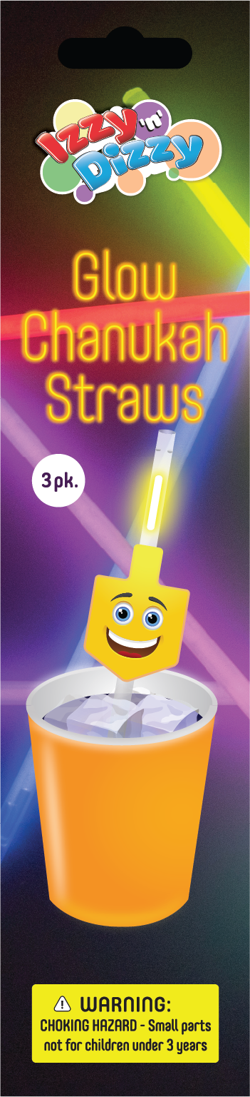 Dreidel Glow Straws