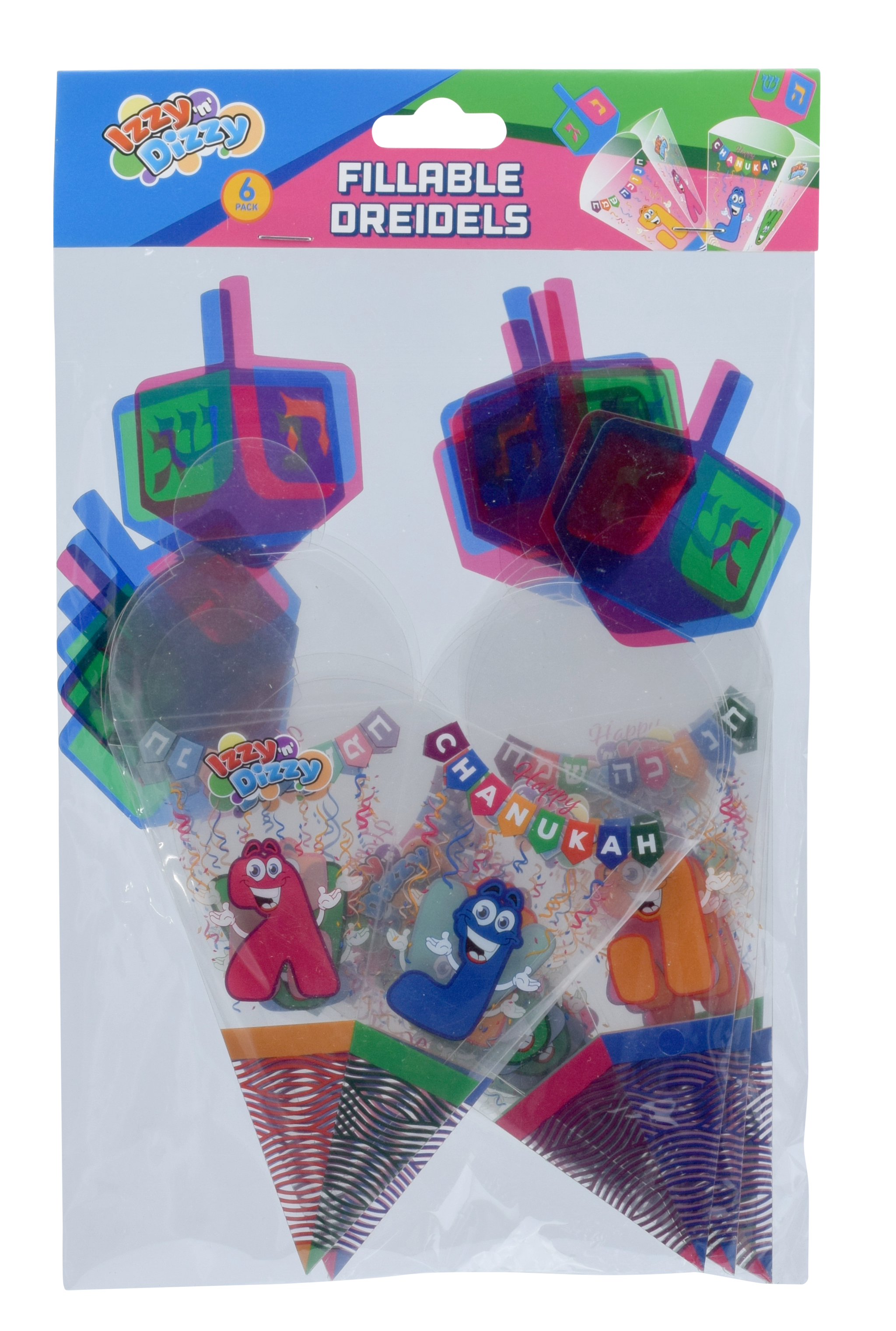 6pk PVC Fillable Dreidels