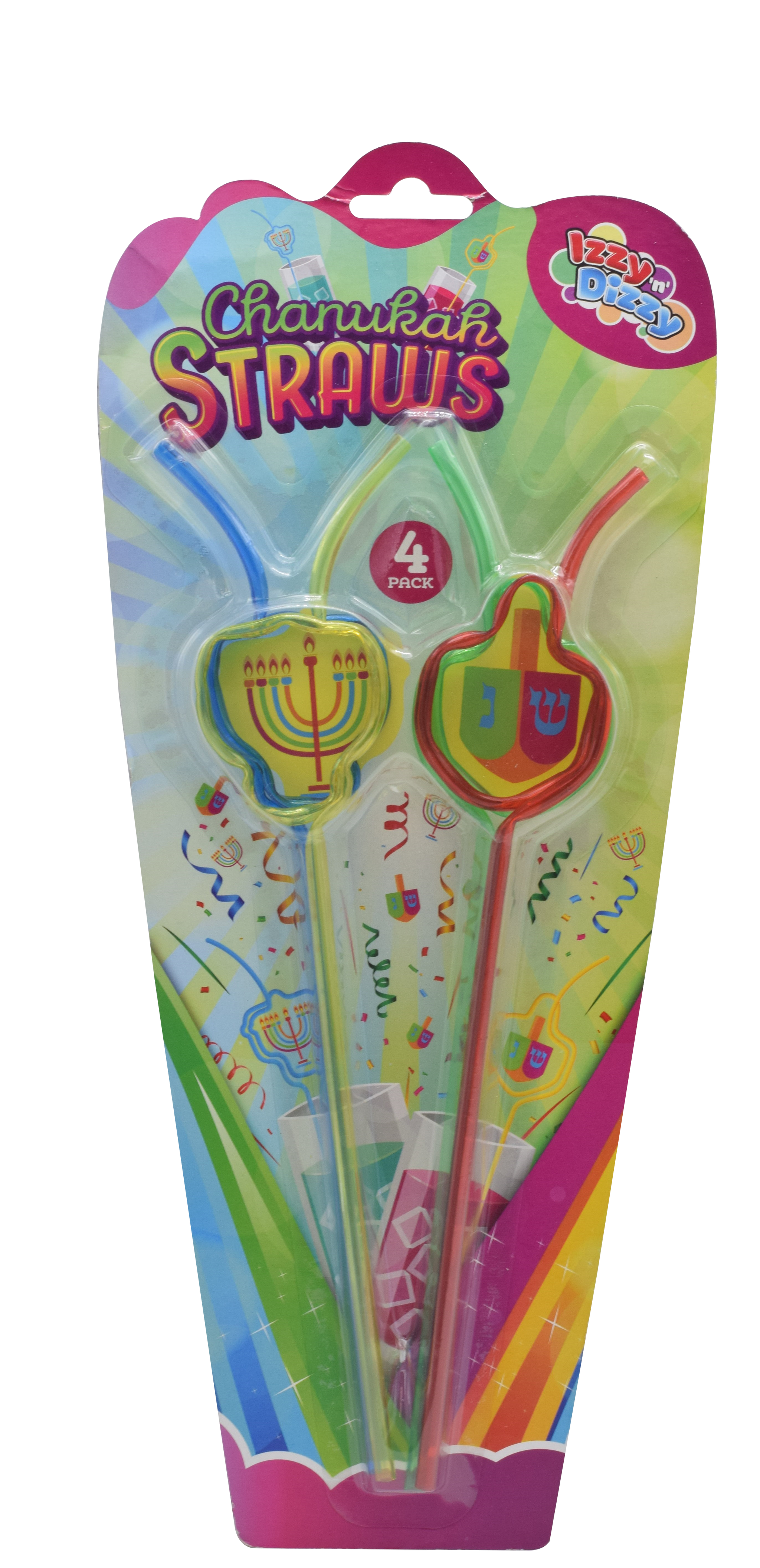 4pk Chanukah shaped straws
