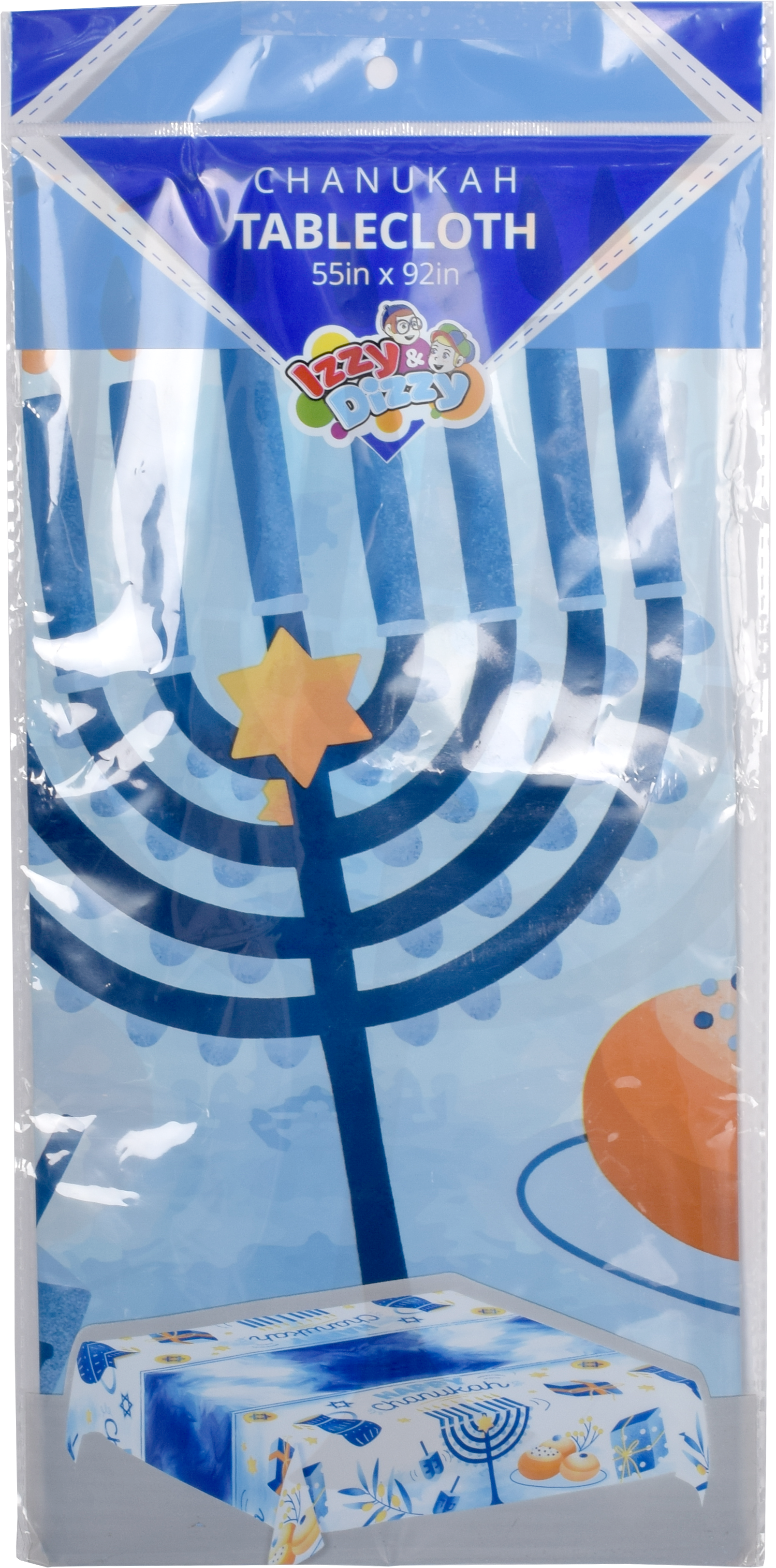 1 pk. Disp. Chanukah Table Cloth - Blue Design