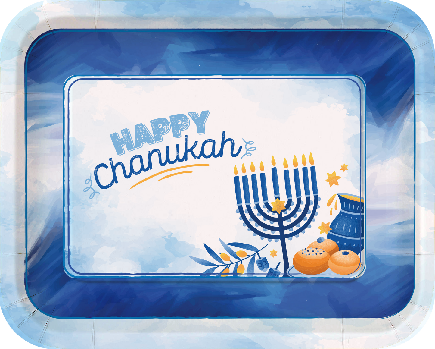 Serving Tray - Blue & White