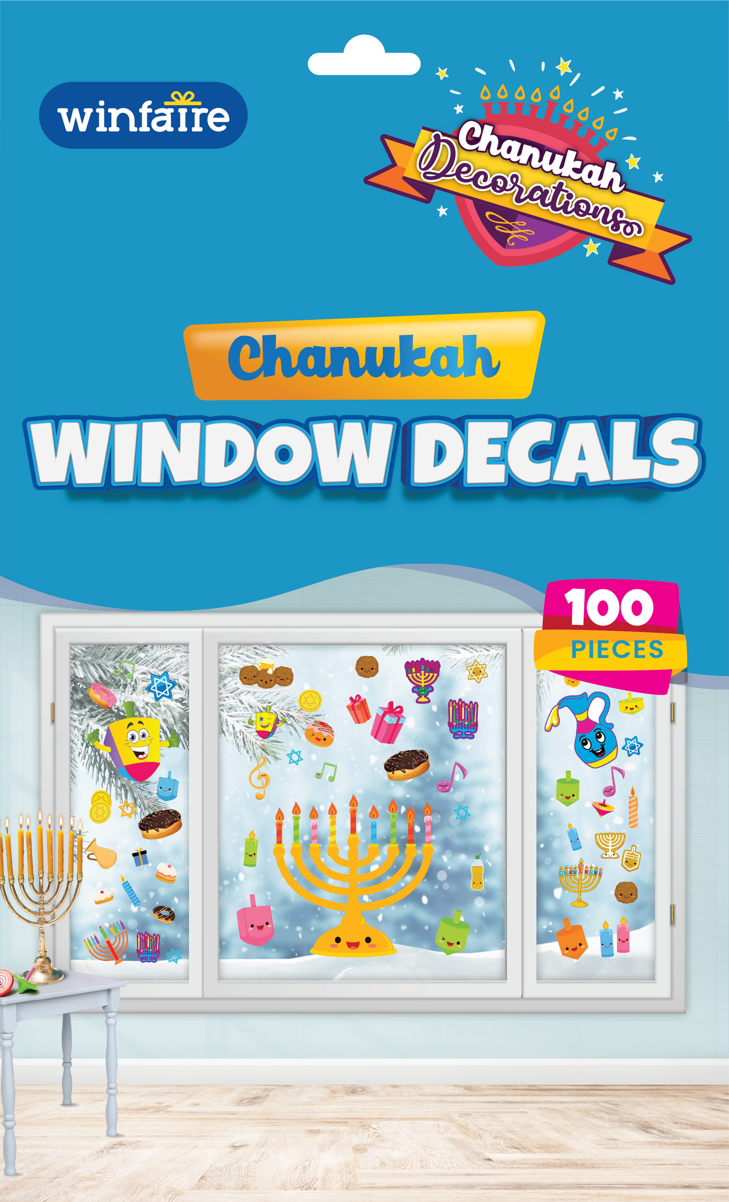 Chanukah Window Decals - 100pcs