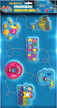 Chanukah 6pc LED Window Gel