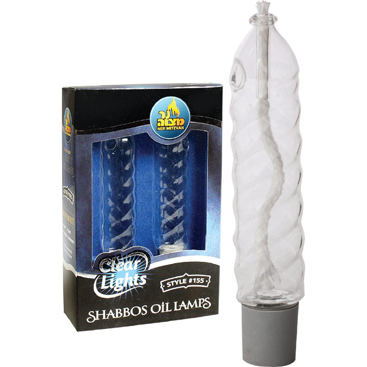 2-Pk. Clear Lights Glass Style #155 - 6" (Twisted Candle Shape)