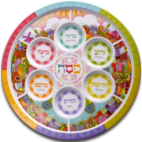 Melamine Seder Plate - 12 Inch - Plastic 