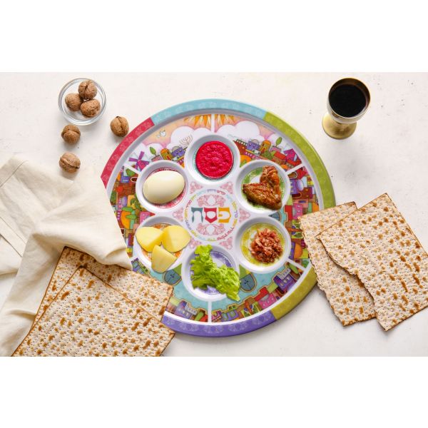Melamine Seder Plate - 12 Inch - Plastic 