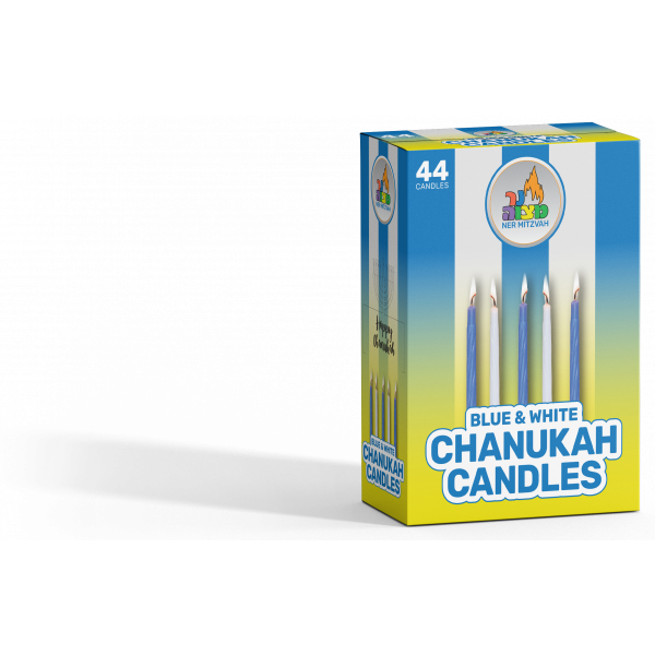 44pk. Blue & White Chanukah Candles