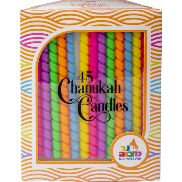 Multi color spiral candles - 45pk.