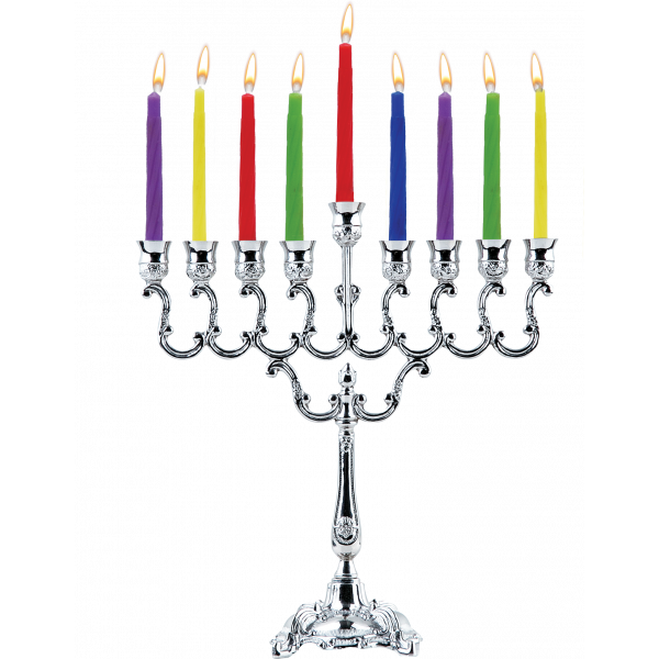 Candle Menorah Set Silver Plated