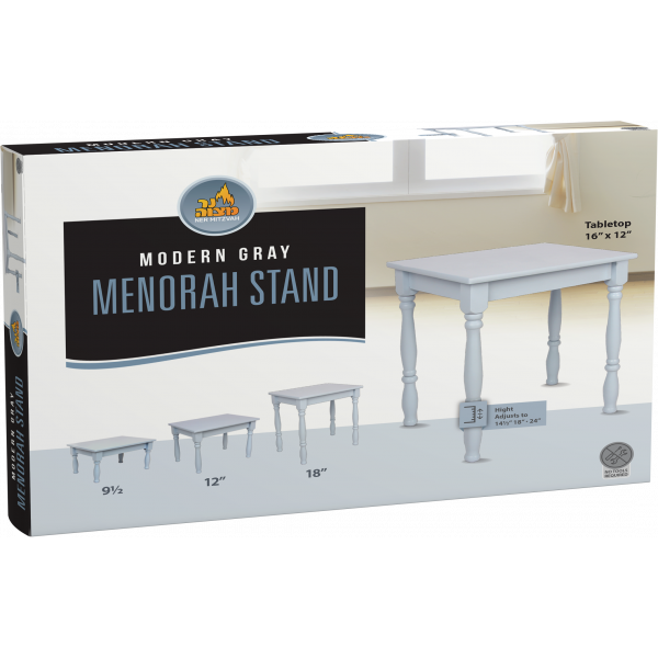 Menorah Stand Grey - 3 Heights