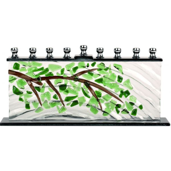 Hand Crafted Glass Menorah - Branches