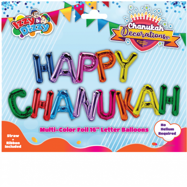 Happy Chanukah Letter Balloons- Multi-Color