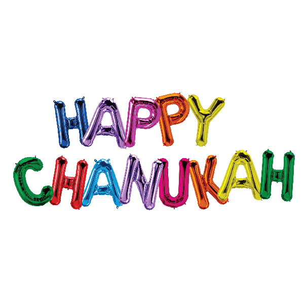 Happy Chanukah Letter Balloons- Multi-Color