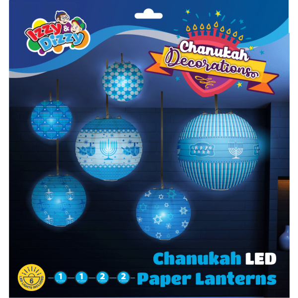6pk Chanukah Ball LED lanterns